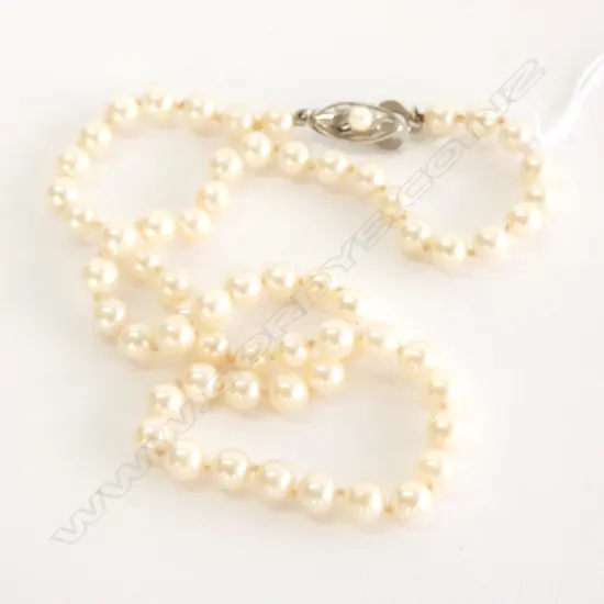 PEARL NECKLACE WITH SILVER CLASP 