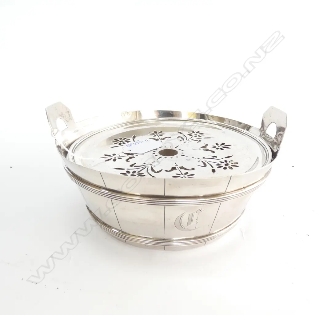 LATE VICTORIAN S/PLATE CHAFFING/BUTTER DISH Image 1++