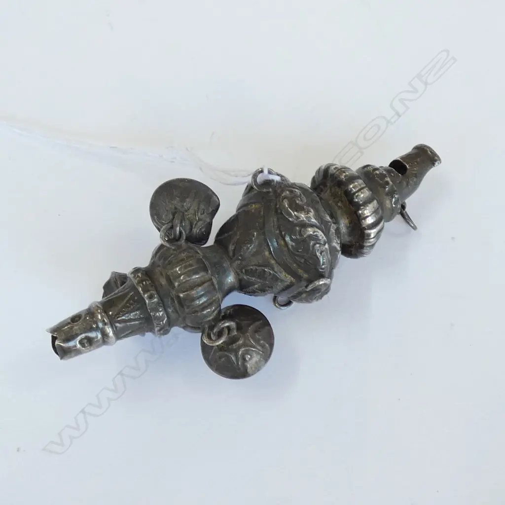VICTORIAN SILVER BABY'S RATTLE/WHISTLE.... Image 1++