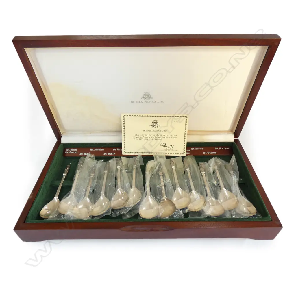 BOXED SET SILVER 'APOSTLE' SPOONS 1977 ED.1000 sets Image 1++