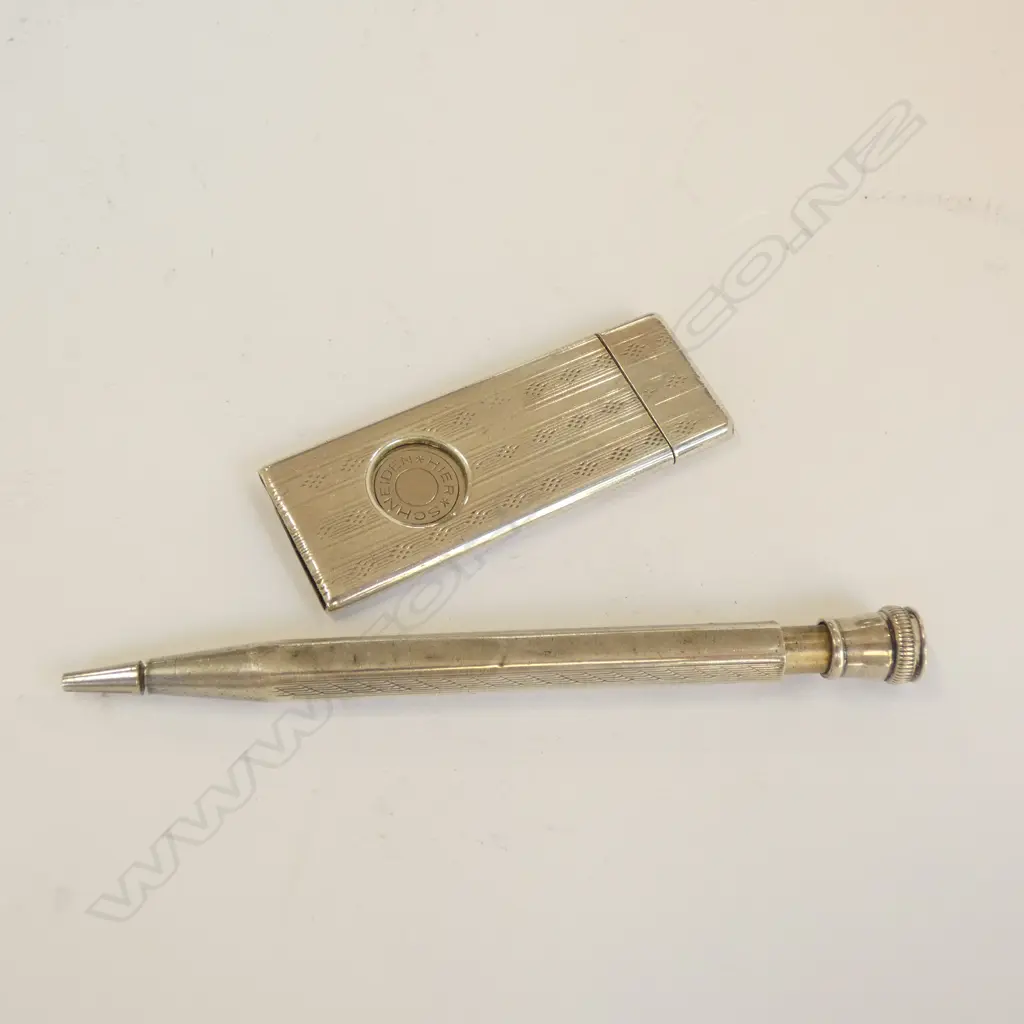 GERMAN SILVER CIGAR CUTTER & SILVER PROPELLING PENCIL Image 1++