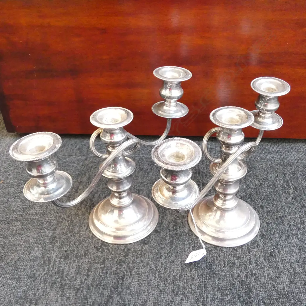 PR SILVER PLATE TABLE CANDLEABRA  Image 1++