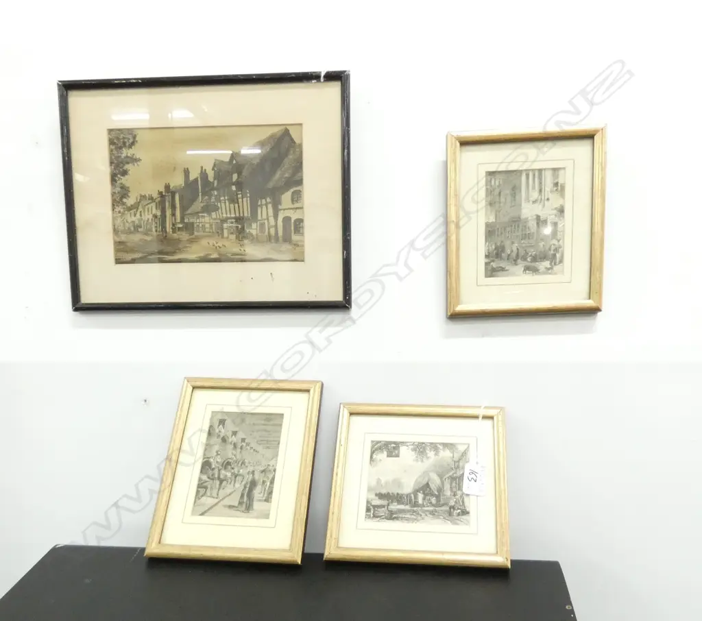 4 ENGLISH ENGRAVINGS 240 X 310MM Image 1++