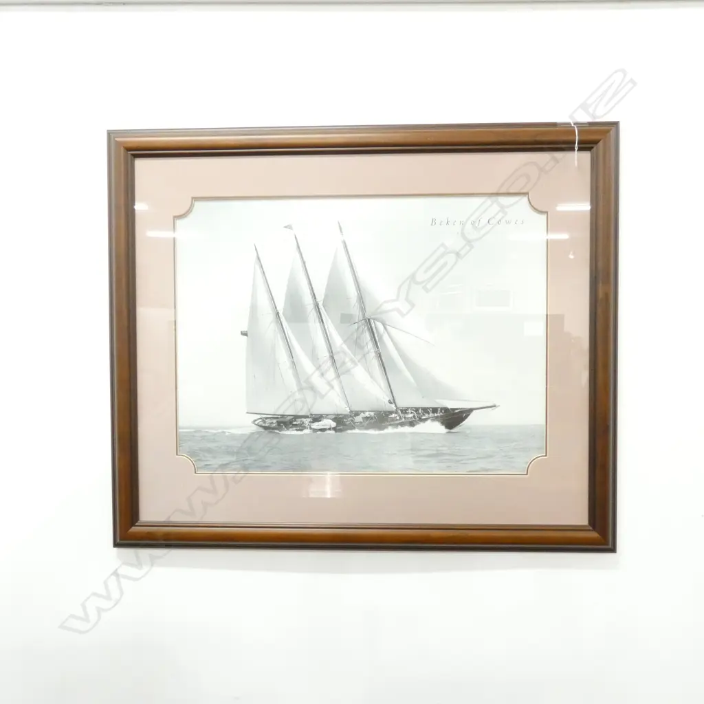 LARGE PRINT OF A YACHT  'BEKEN OF COWES' 1100 X 920MM Image 1++