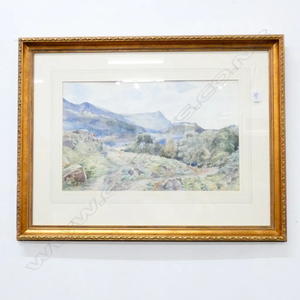 Henry Clarke PIDGEON (1807-1880) 19THC ENGLISH W/C HIGHLAND LANDSCAPE WITH DEER 325 X 520mm Image 1++
