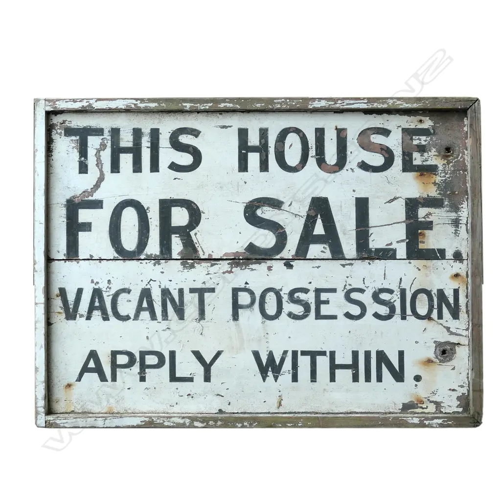 VINTAGE HAND PAINTED OLD SIGN 'THIS HOUSE FOR SALE...' Image 1++