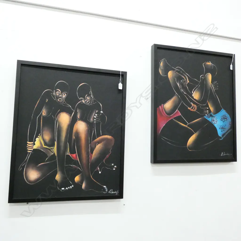 PR SIGNED AFRICAN NUDES ACYRLIC ON CANVAS 720 X 590MM Image 1++