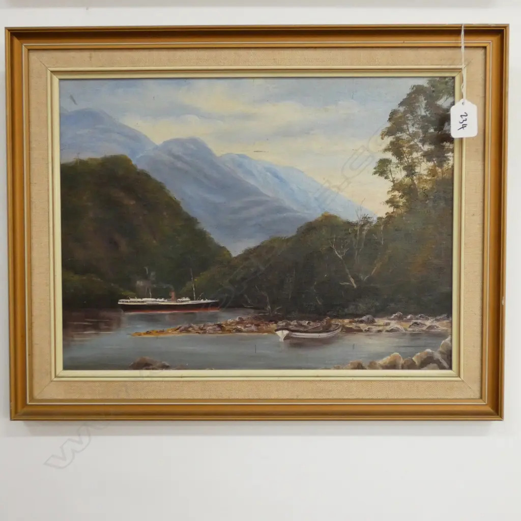 J. D. PERRETT 'DUSKY SOUND' OIL ON BOARD 485X 385MM Image 1++