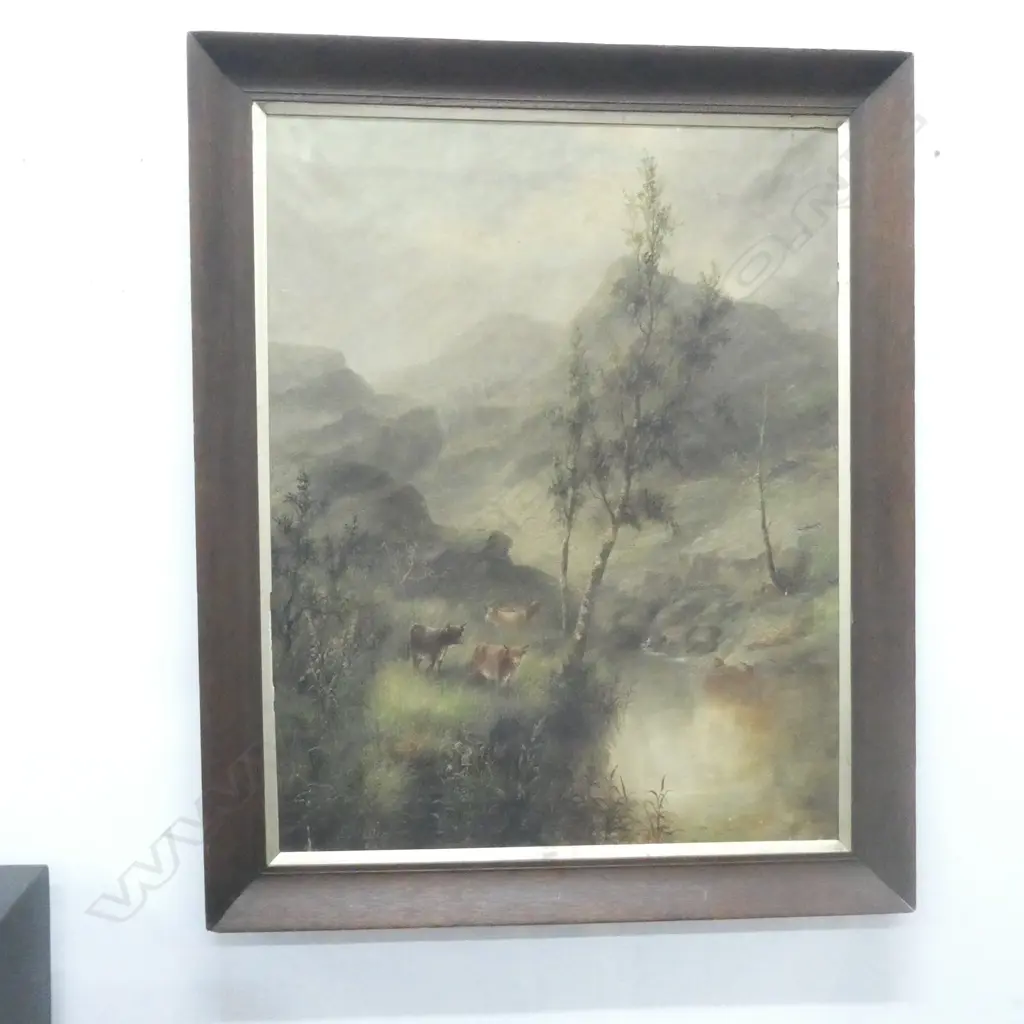 19thC LARGE LANDSCAPE OIL ON CANVAS Image 1++