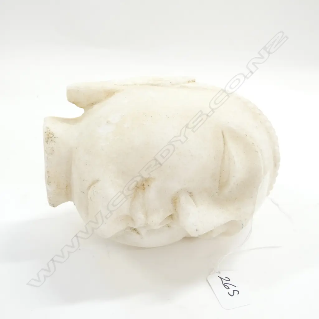HEAVY WHITE MARBLE BUDDHA HEAD H. 230MM Image 1++