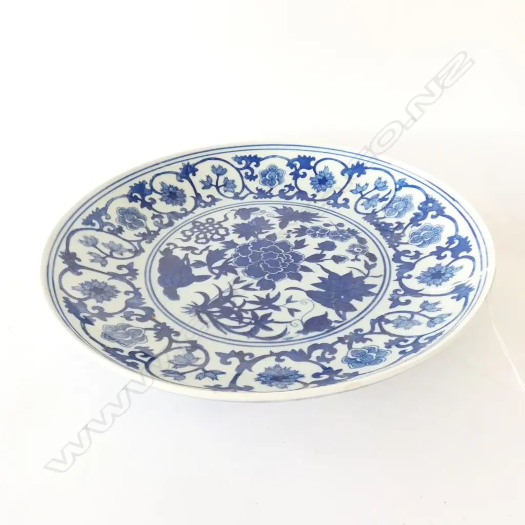 LARGE CHINESE B/W PLATE 315MM DIA Image 1++