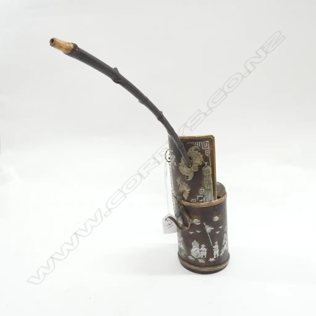 ORIENTAL MOP INLAY OPIUM PIPE H. 240MM Image 1++