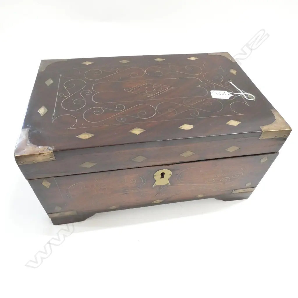 ANTIQUE ANGLO-INDIAN ROSEWOOD WRITING BOX... Image 1++