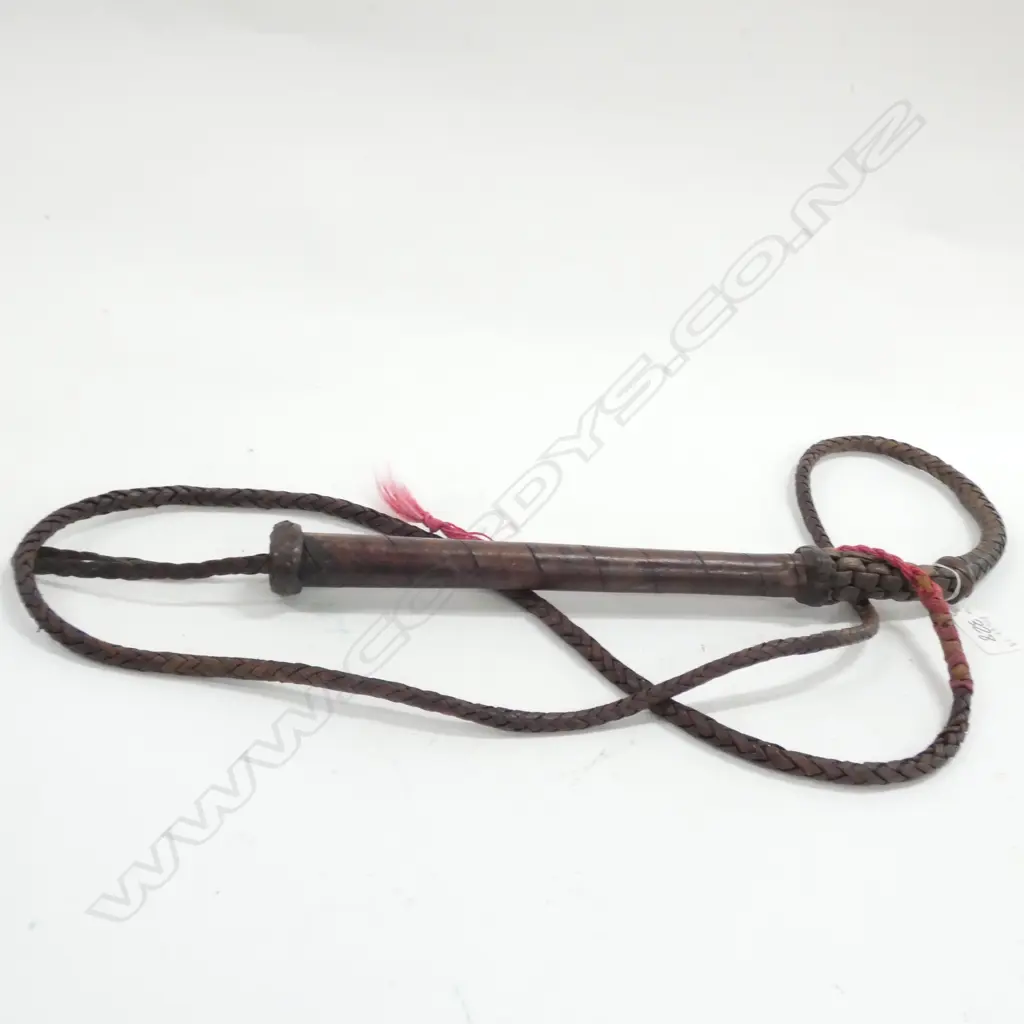 PLAITED RAWHIDE BULL-WHIP Image 1++