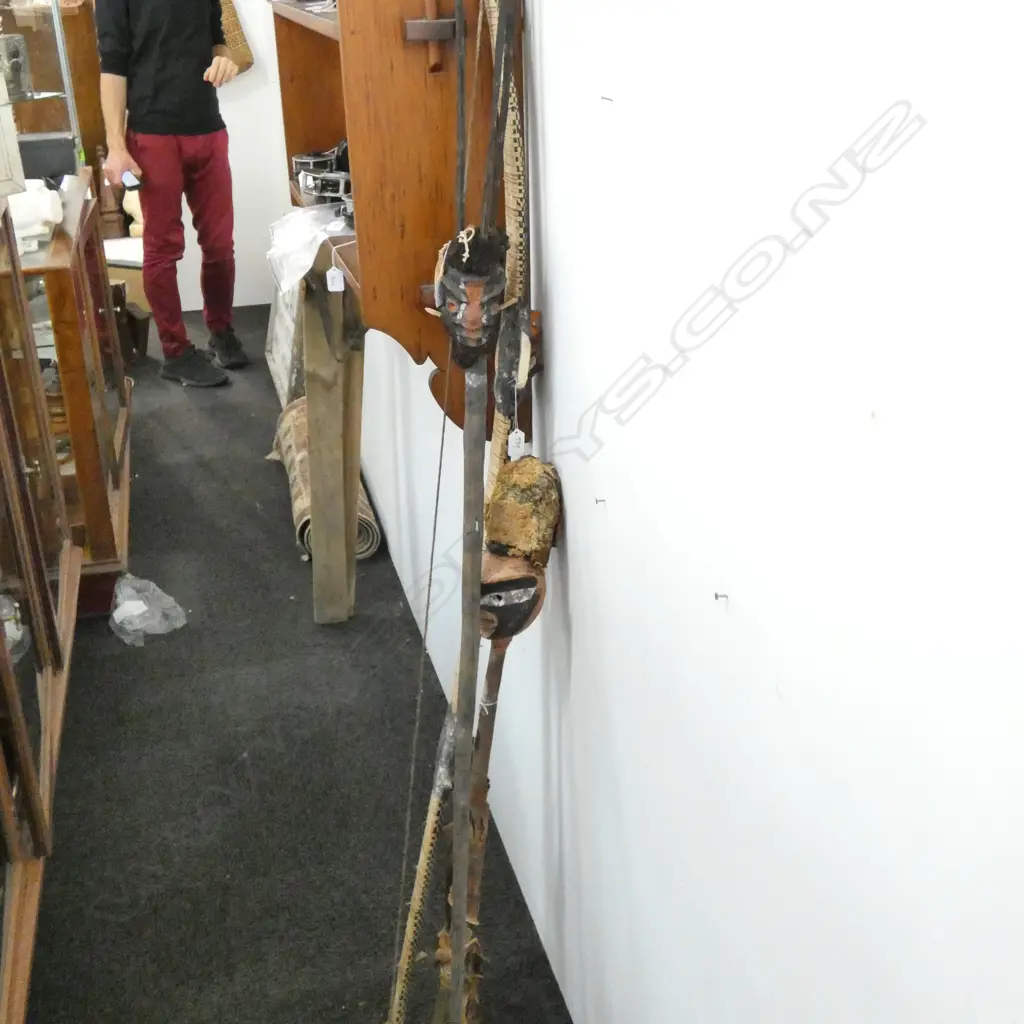 3 VANUATU TRIBAL PCES; BOW, ETC L. 1640MM Image 1++
