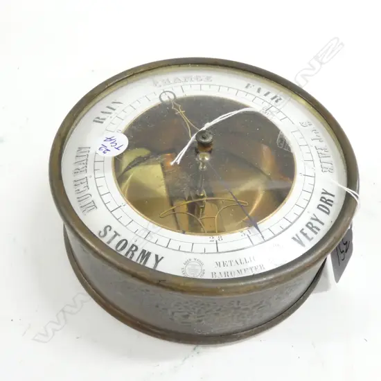 EARLY 20THC BRASS CASED BAROMETER Dia.139mm
