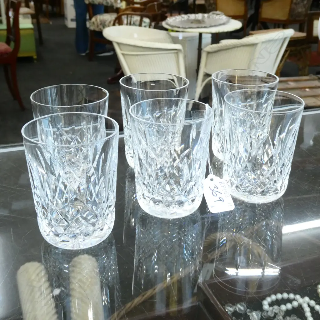 SIX WATERFORD CRYSTAL GLASSES Image 1++