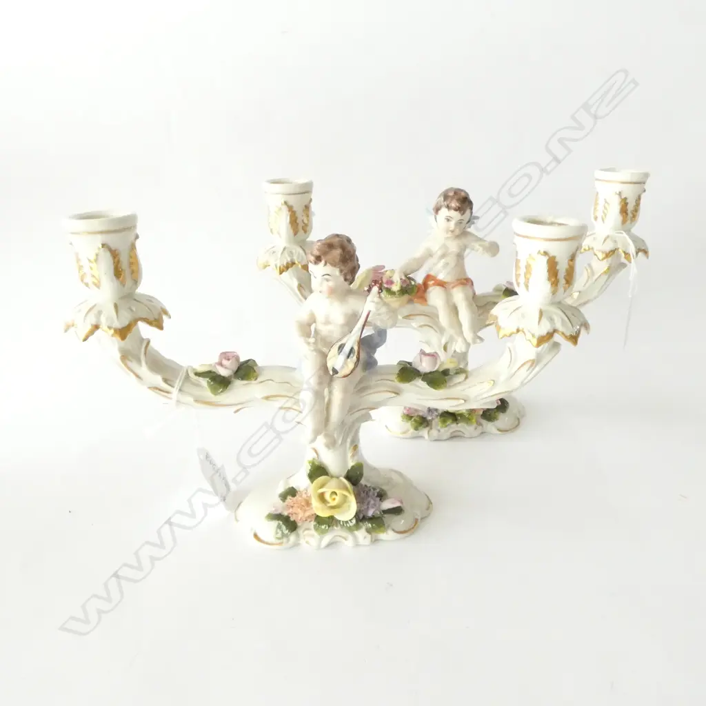 PR CAPODIMONTE CANDLEHOLDERS MINOR LOSS - A FINGER, TOE W. 245MM Image 1++