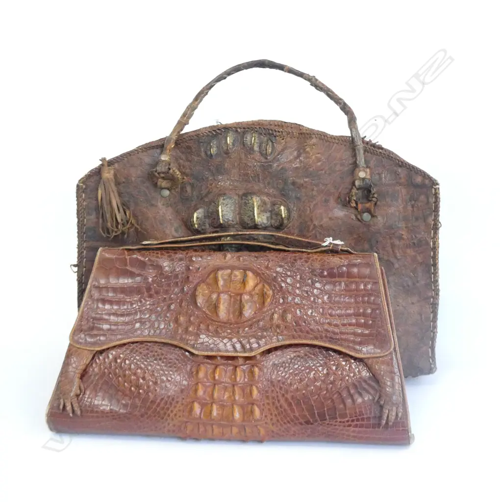 2 ALLIGATOR / CROCODILE BAGS ONE AF L. 380MM Image 1++