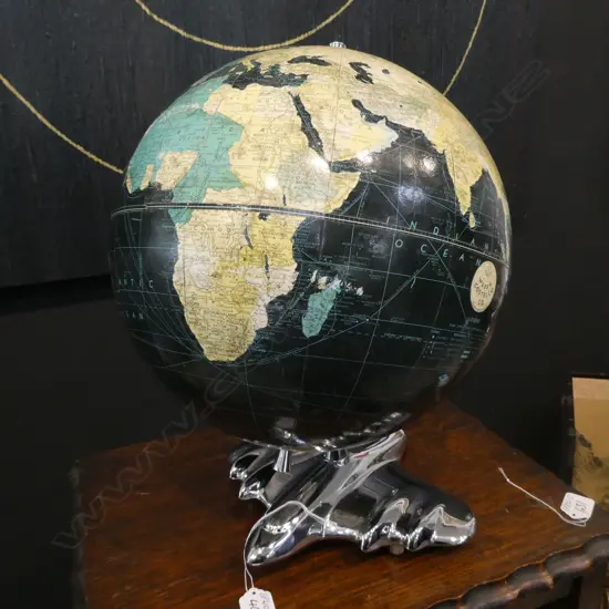 An uncommon c1950 12" table terrestrial globe by 'Peerless' WEBER COSTELLO CO.