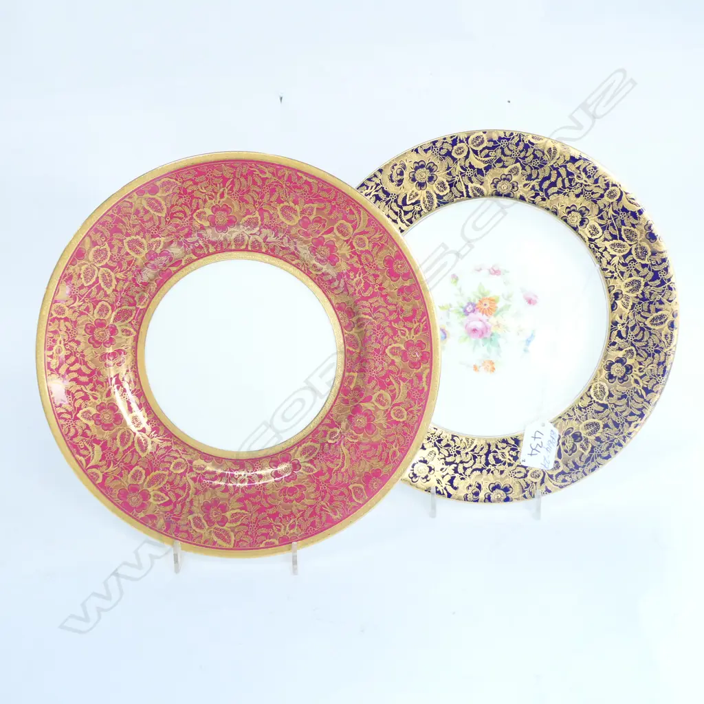 2 MINTON PLATES ORNATELY GILDED Dia.270mm Image 1++