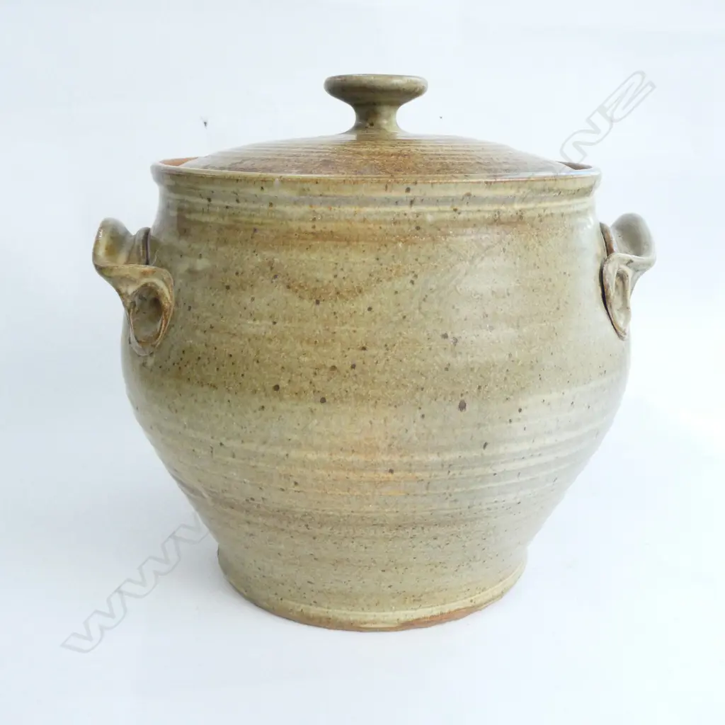 LARGE STUDIO POTTERY LIDDED POT H. 270MM Image 1++