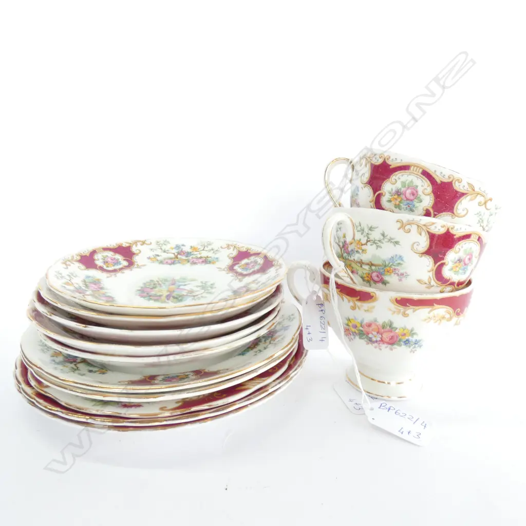 3 RED TRIOS; 2 FOLEY, TUSCAN + 4 EXTRA PLATES  Image 1++