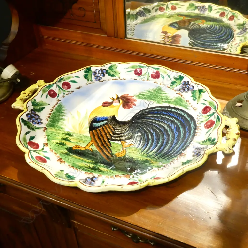 LARGE PLATE DECORATED WITH ROOSTER  Image 1++