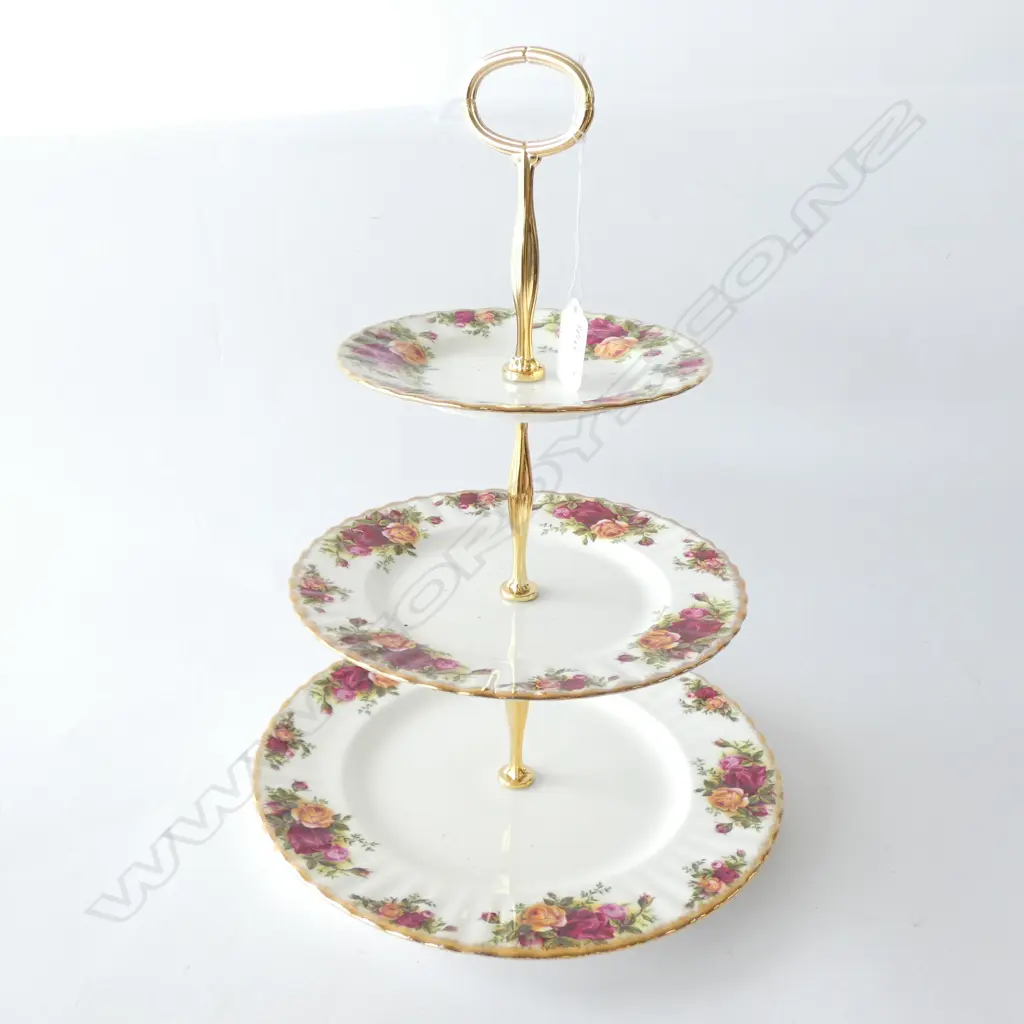 ROYAL ALBERT OLD COUNTRY ROSES 3 TIER CAKE STAND Image 1++