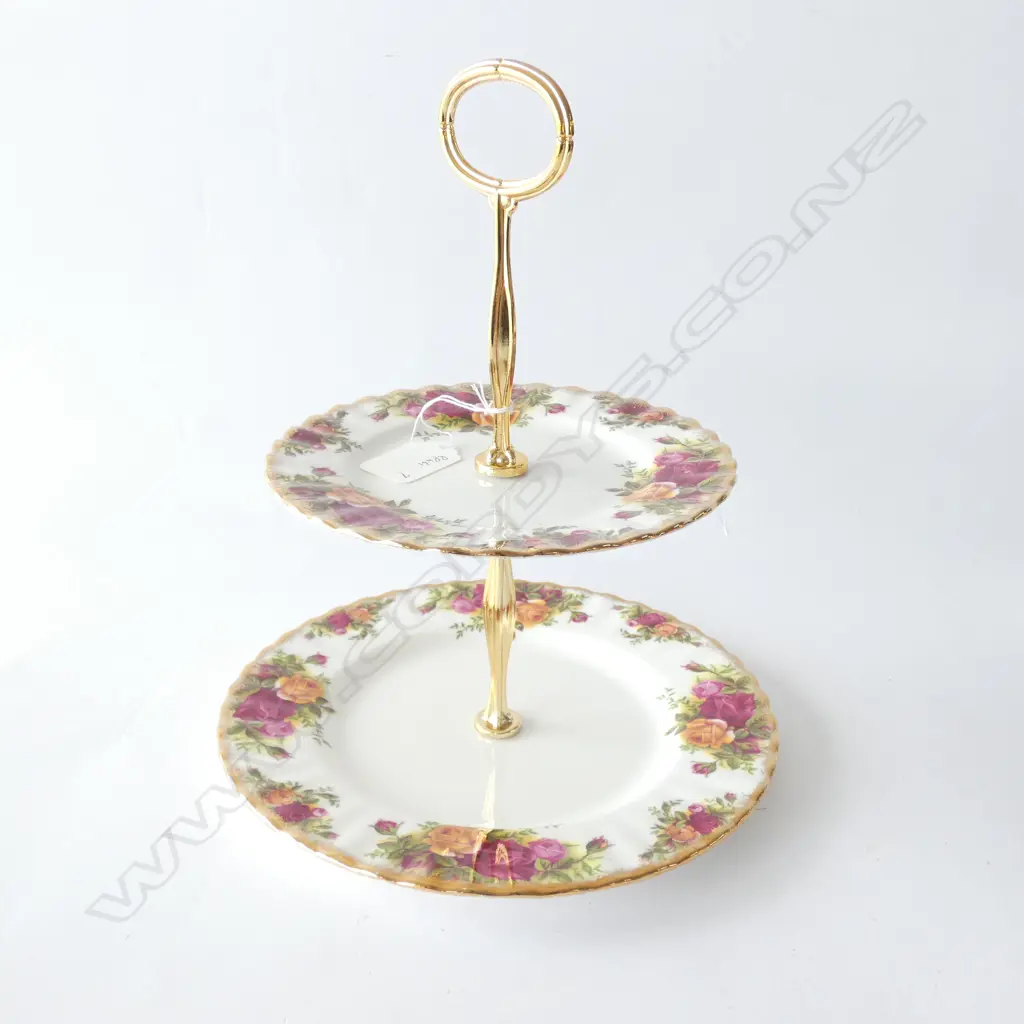 ROYAL ALBERT OLD COUNTRY ROSES 2 TIER CAKE STAND Image 1++