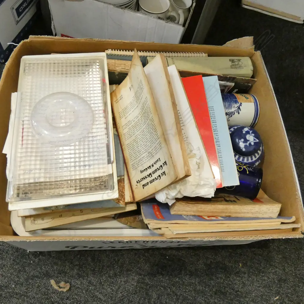 BOX LOT VINTAGE RECIPE BOOKS ETC Image 1++