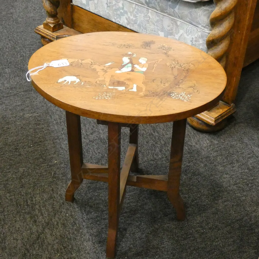INDIAN SCENE INLAY TABLE H. 400MM Image 1++