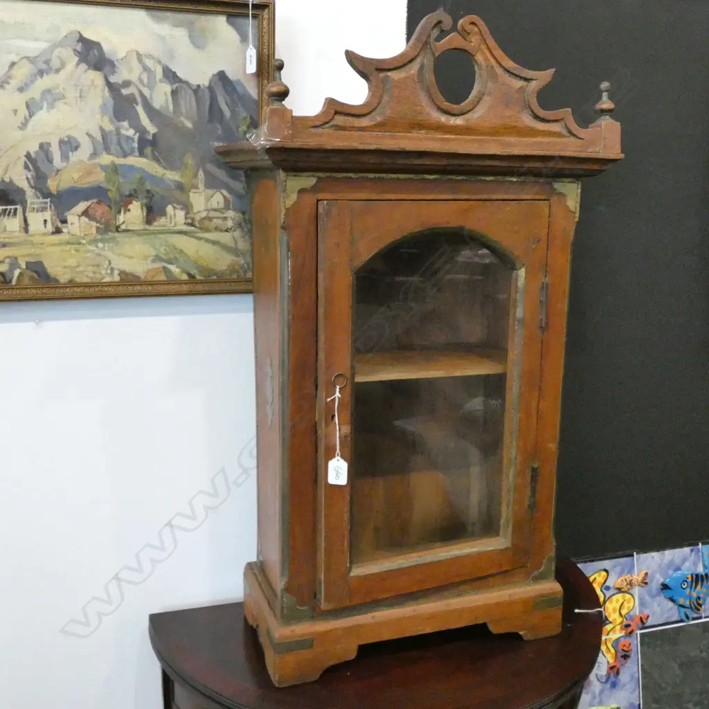 SMALL TEAK GLAZED CABINET H 880 MM Image 1++