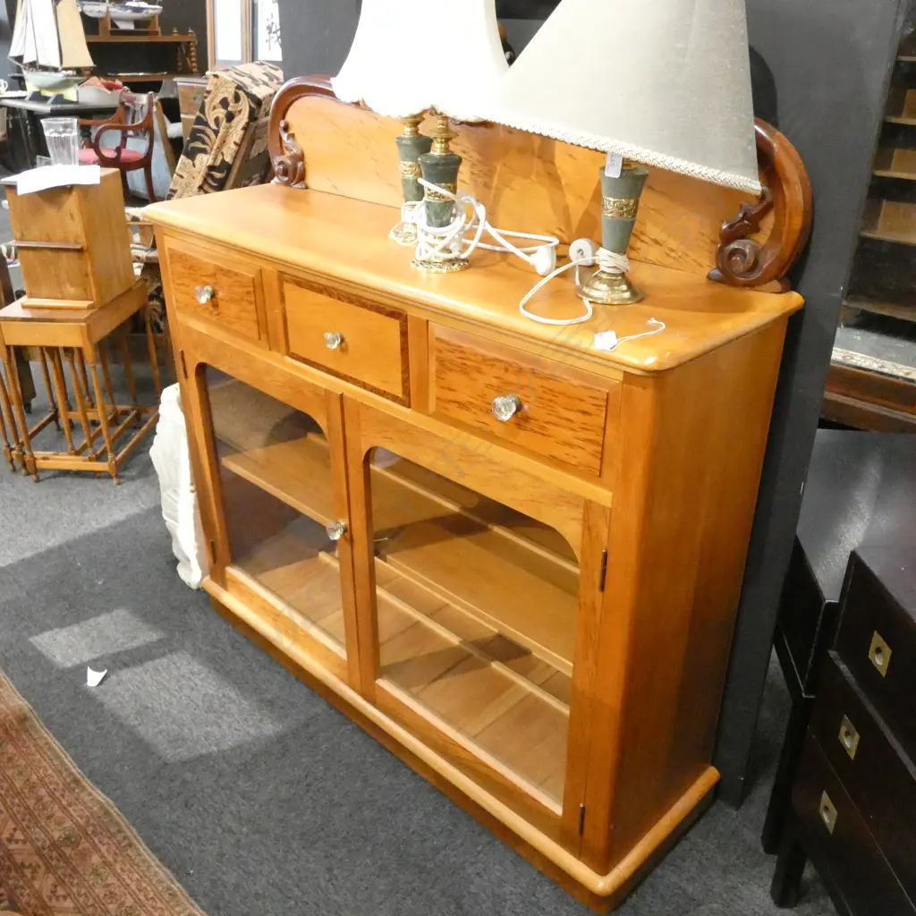 COLONIAL KAURI GLAZED DOOR CHIFFONIER H. 1325MM W. 1250MM Image 1++