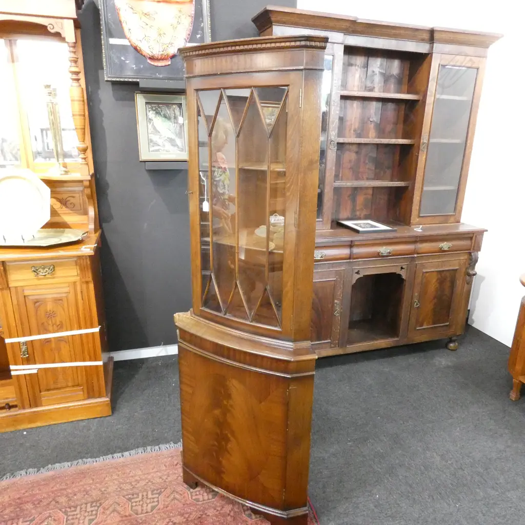 MAHOGANY GLAZED CORNER CABINET H 1780 MM Image 1++