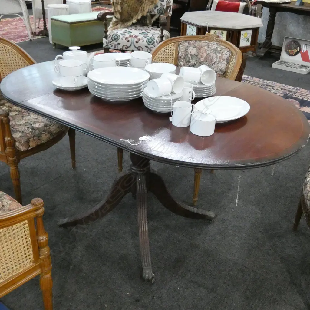 MAHOGANY DROPSIDE DINING TABLE W 890 MM Image 1++