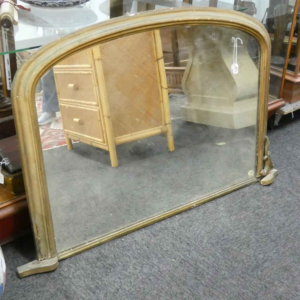 GILT OVERMANTLE MIRROR AF W. 1150MM H. 720MM Image 1++