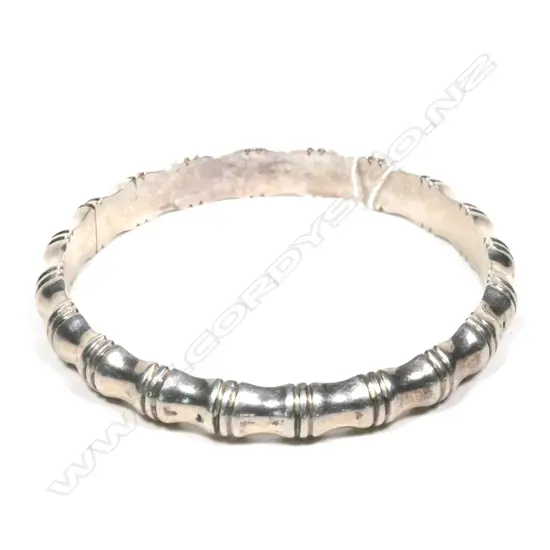 SILVER HALF HINGED BANGLE BAMBOO TYPE