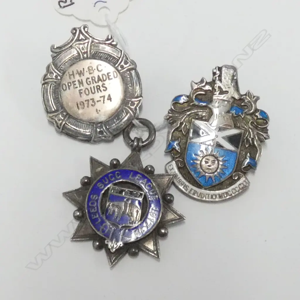 3 STERLING SILVER BADGES Image 1++