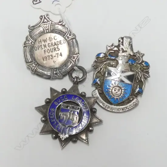 3 STERLING SILVER BADGES