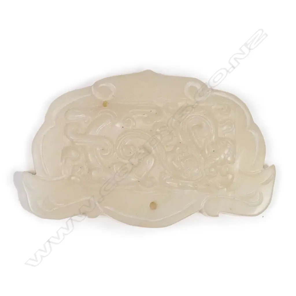 CHINESE 'MUTTONFAT' JADE PANEL IN THE HAN MANNER 85MM L. Image 1++