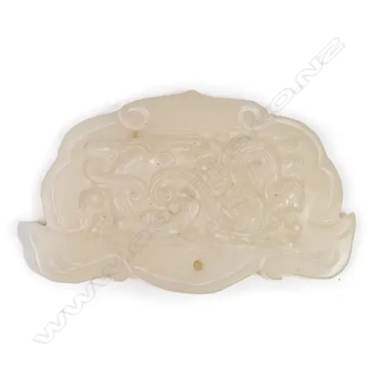 CHINESE 'MUTTONFAT' JADE PANEL IN THE HAN MANNER 85MM L.