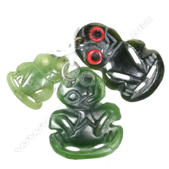 3 SMALL CARVED POUNAMU HEI TIKI