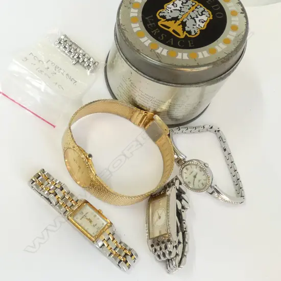 4 WATCHES; FAKE R***X, OLYMPIC, RAYMOND WEIL & VERSACE? IN BOX