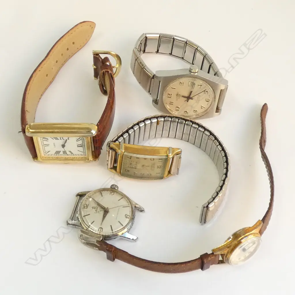 5 VINTAGE WATCHES; OLYMPIC, VENUS, LANCO ETC Image 1++