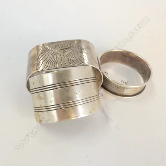 3 STERLING SILVER NAPKIN RINGS (I NZ)