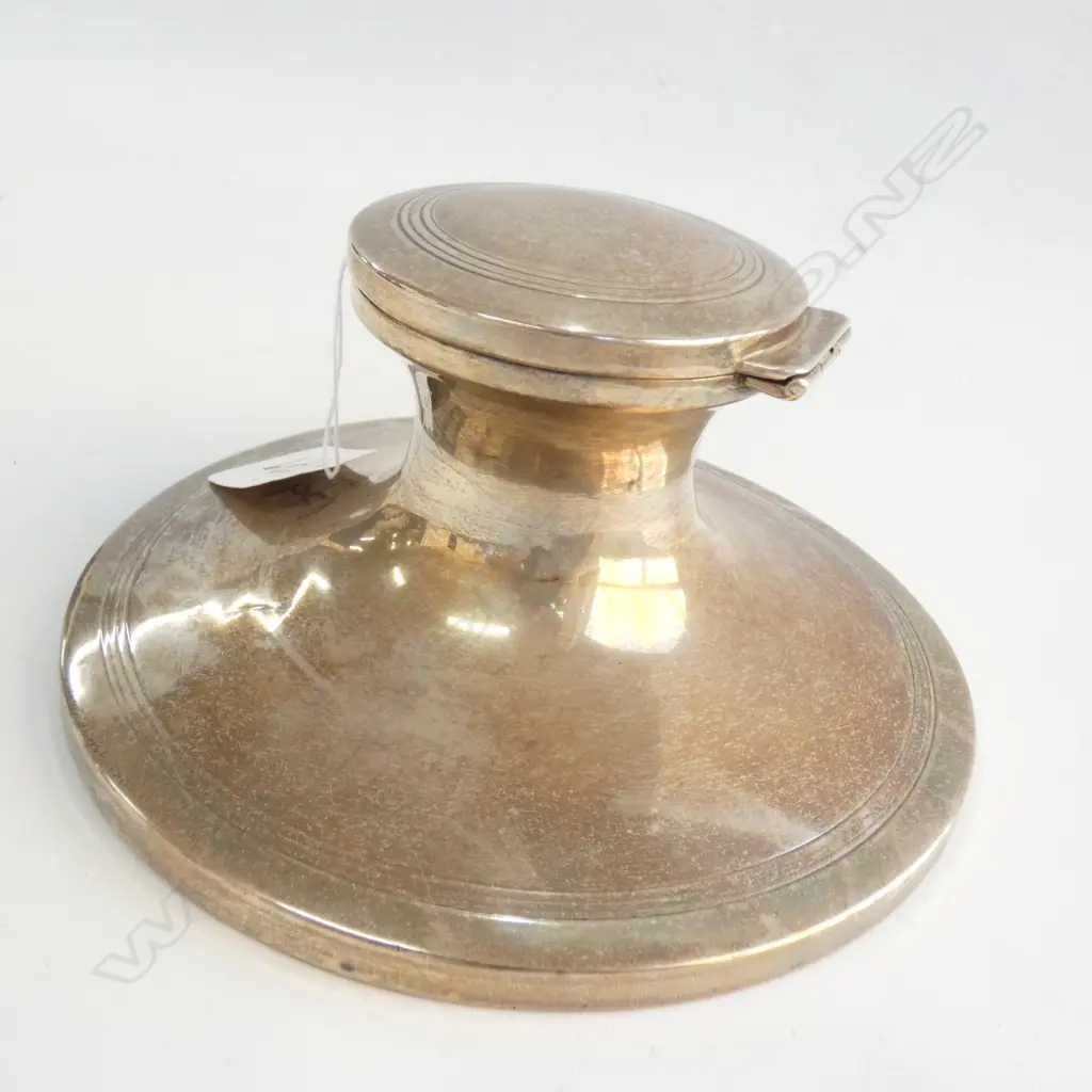 SILVER CAPSTAN INKWELL Birmingham 1918 by Edward Souter Barnsley Image 1++