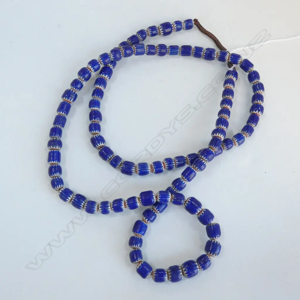 TRIBAL GLASS CHEVRON BEADS RESTRUNG Image 1++