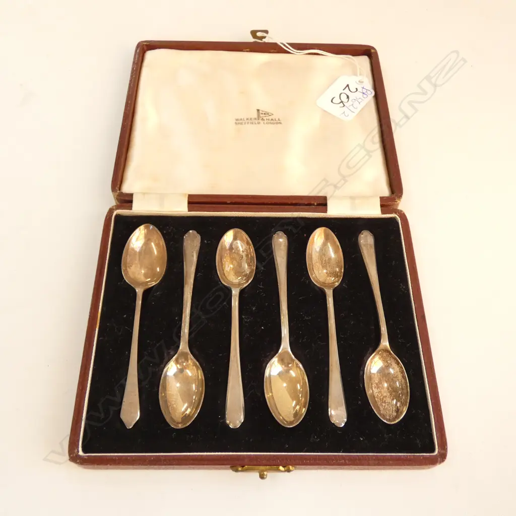 6 CASED TEASPOONS SHEFFEILD 1949 52 GRAMS Image 1++