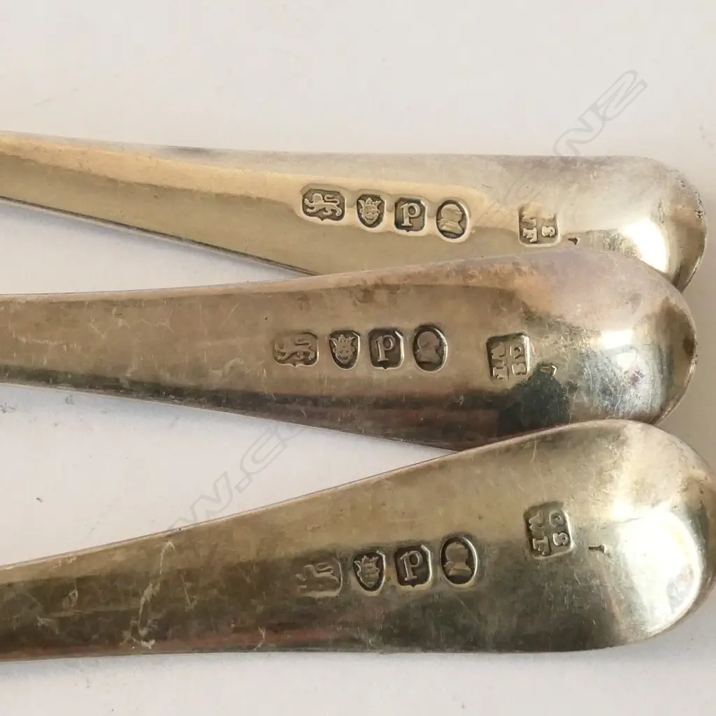 3 STERLING SILVER SPOONS LONDON 1790, 187GMS Image 1++